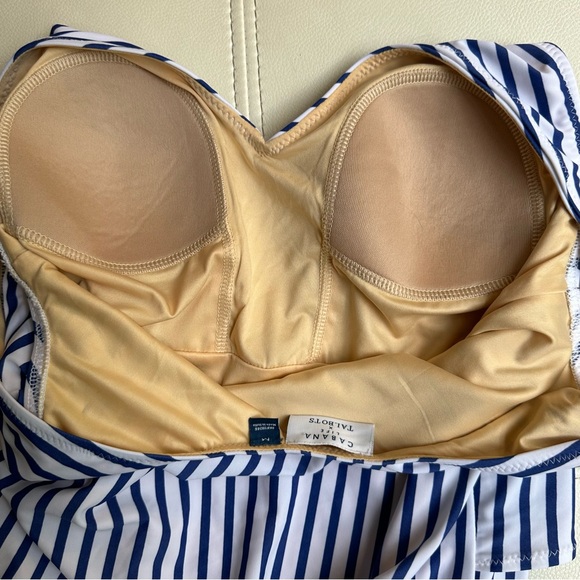 CABANA LIFE x Talbots Blue/White Stripes Wrap One-Piece 50+UV Size Medium - Picture 4 of 5